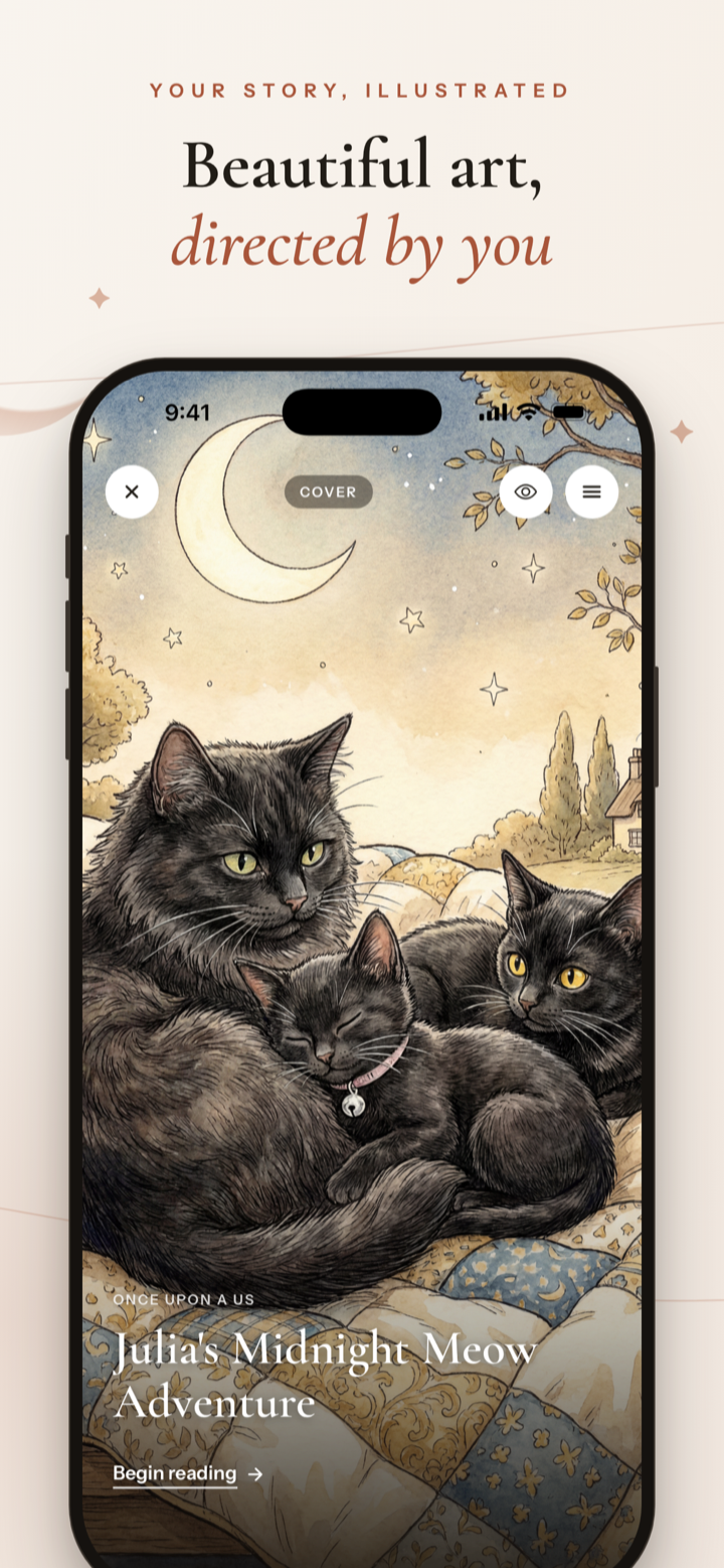A personalized, fully illustrated story page